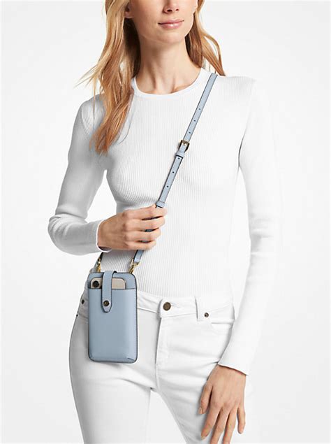 michael kors leather smartphone crossbody|michael kors crossbody thick strap.